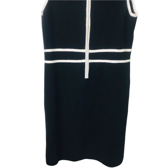 Jessica Black And White Minimalist  Sleeveless Knit fitted Midi Dress women M - Picture 15 of 15